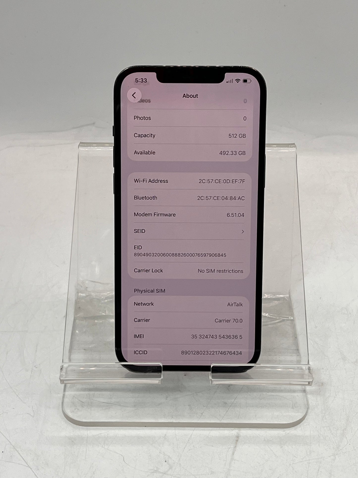 Unlocked Apple iPhone 12 Pro Max 512GB A2342 NG9K3LL/A Black