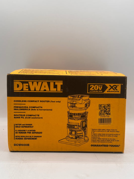 NEW DEWALT 20V MAX XR Brushless Cordless Variable Speed Compact Router DCW600B