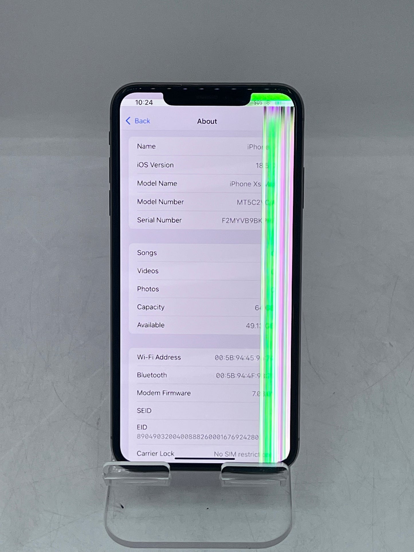 Unlocked Apple iPhone XS Max 64GB Gold A1921 MT5C2VC/A Cracked Screen