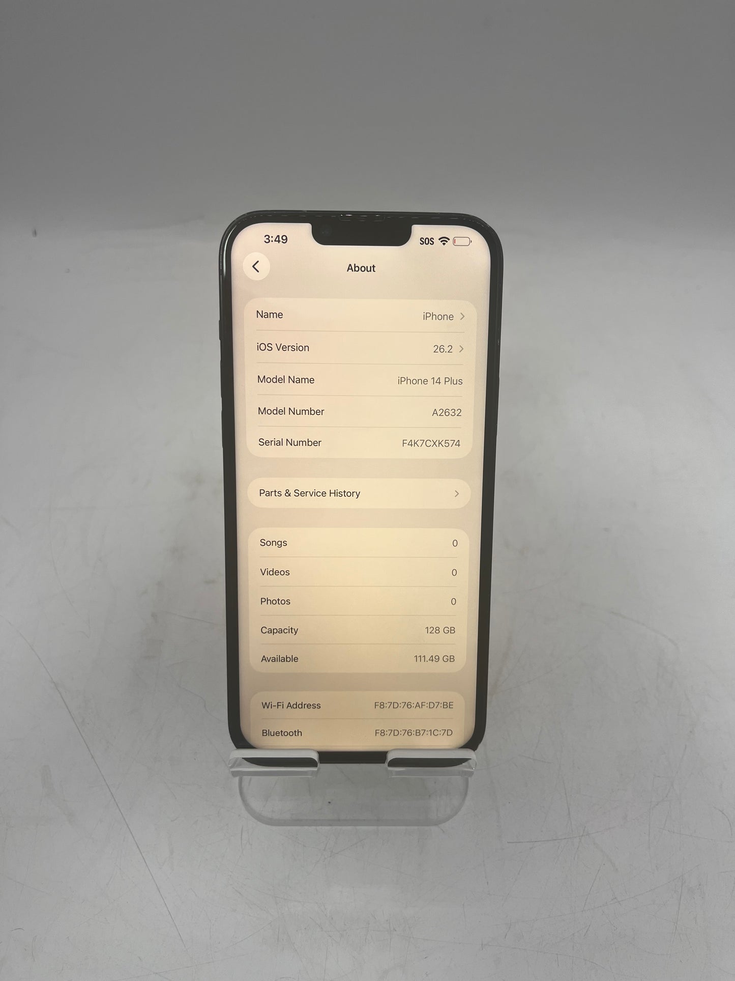 Unlocked Apple iPhone 14 Plus A2632 NQ3R3LL/A 128GB Black READ