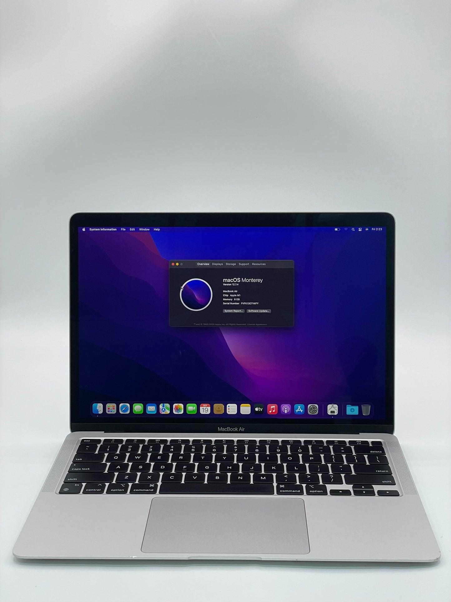 Apple MacBook Air 13.3" M1 8GB 256GB A2337 MGN93LL/A Silver Remotely Managed