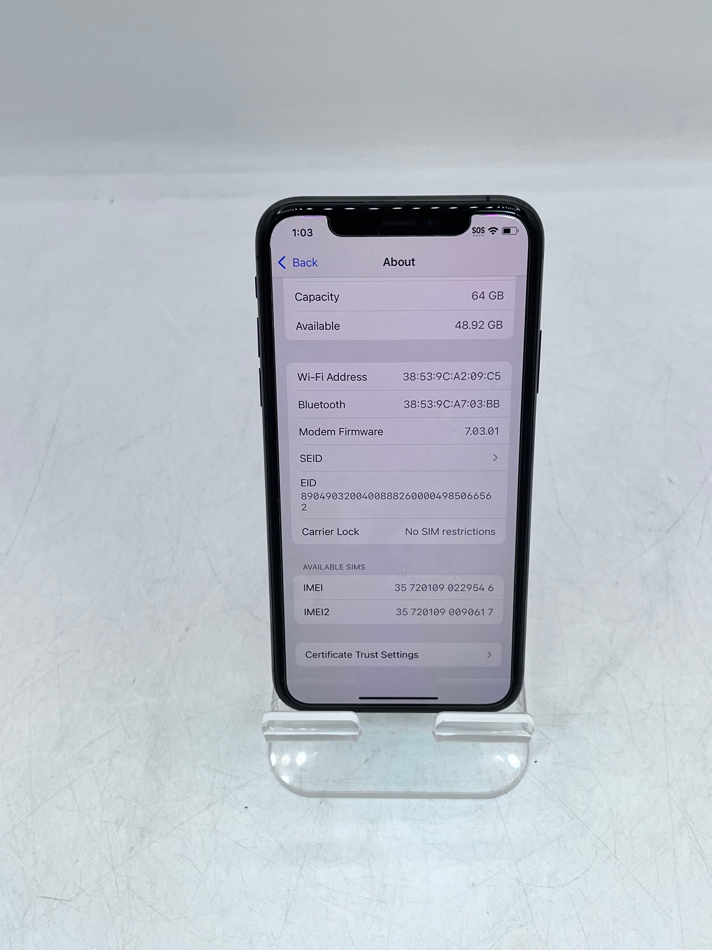 Unlocked  Apple iPhone XS A1920 MT942LL/A 64GB 4 GB - Space Gray
