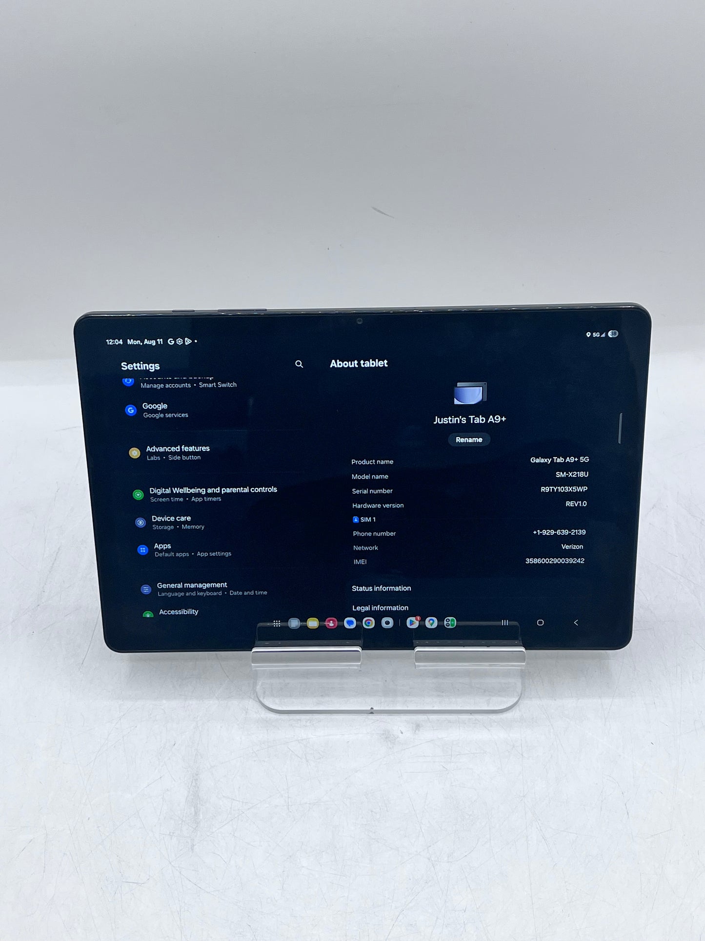 Samsung Galaxy Tab A9+ SM-X210 11" Display 64GB Wi-Fi - Space Gray