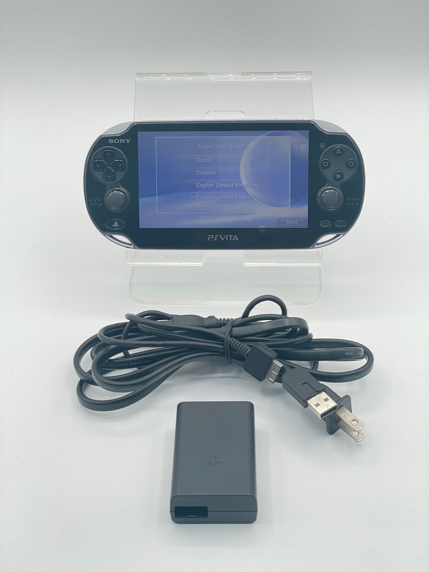 Sony Ps Vita PCH-1101 32GB Crystal Black with Charger Tested Free Shipping