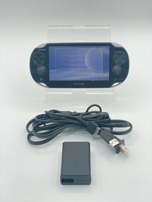 Sony Ps Vita PCH-1101 32GB Crystal Black with Charger Tested Free Shipping