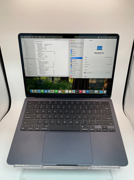 Apple MacBook Air 13-inch 2024 M3 8GB 256GB Midnight 63 Cycle Count with Warranty
