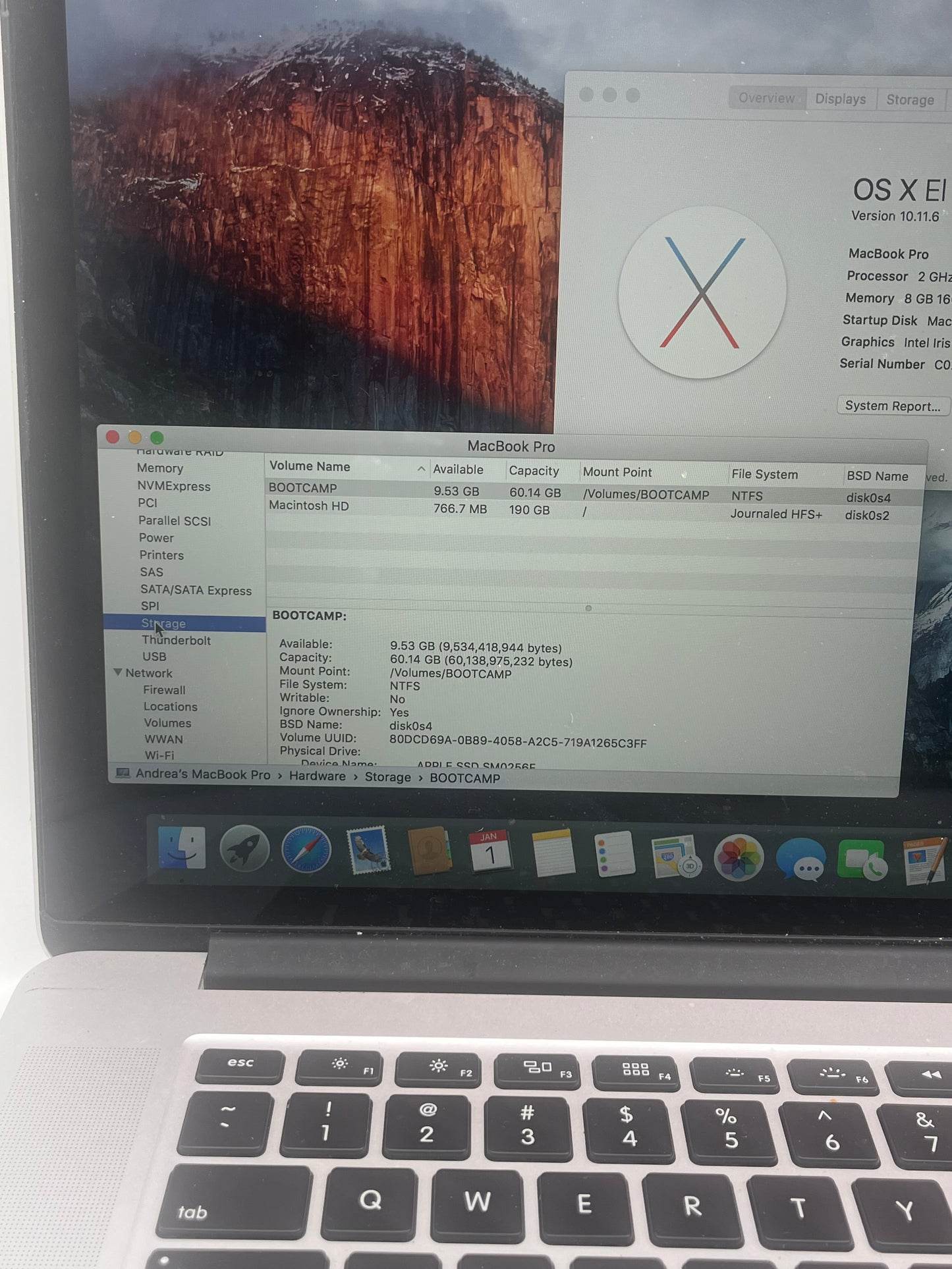Apple MacBook Pro 15" A1398 2013 Core i7 8GB 256GB Silver