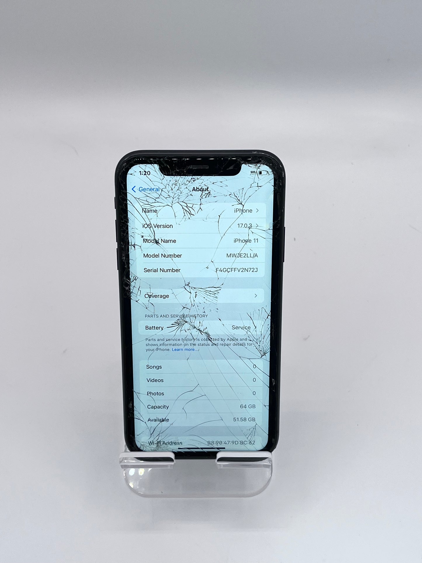 Apple iPhone 11 MWJE2LL/A A2111 64GB Unlocked - Black READ