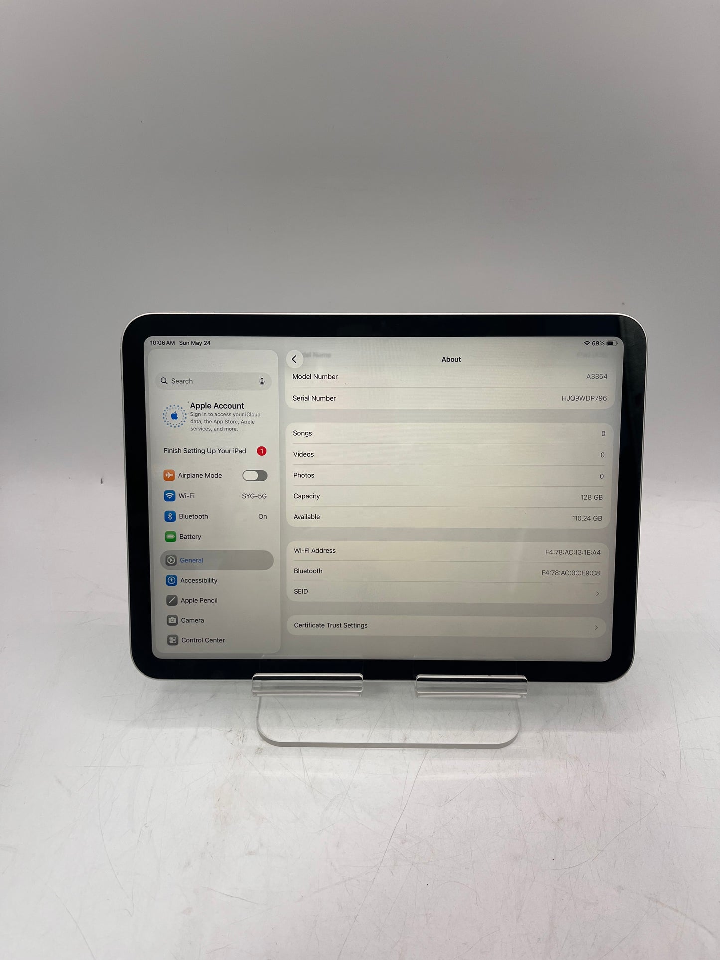 Apple iPad 11" 11th Gen A16 128GB 6GB Silver MD3Y4LL/A 2025 Model 100% Battery Free Shipping