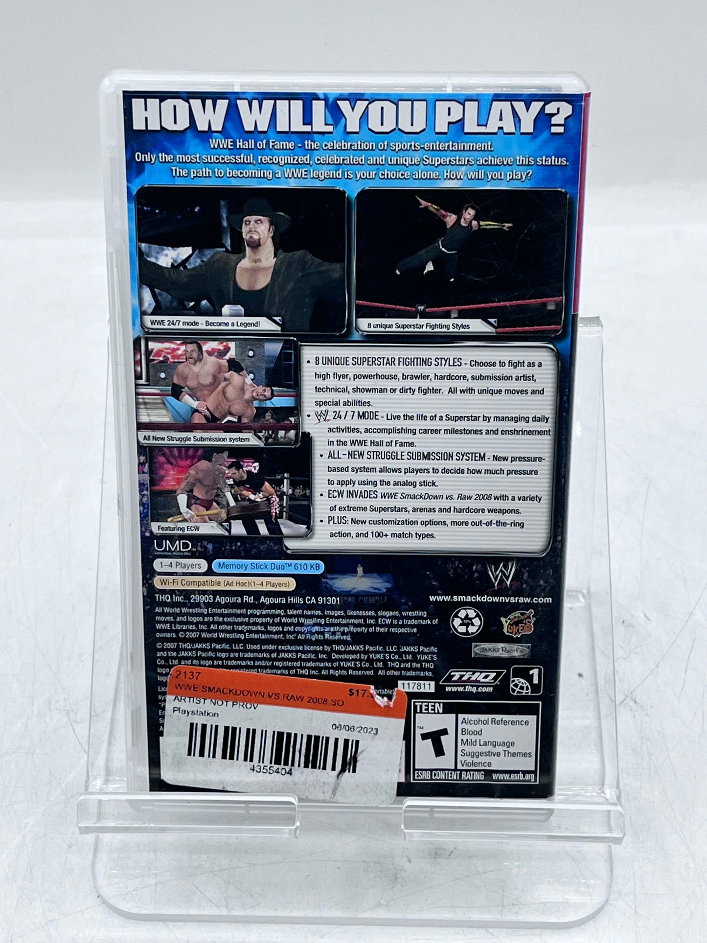 PSP WWE Smackdown vs. Raw 2008 - PSP Video Game - Free Shipping