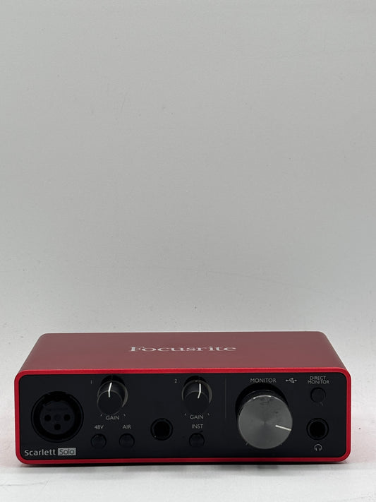Focusrite Scarlett Solo 3rd Gen USB Audio Interface 2 x 2 w/ XLR, Red (FREE SHIPPING)
