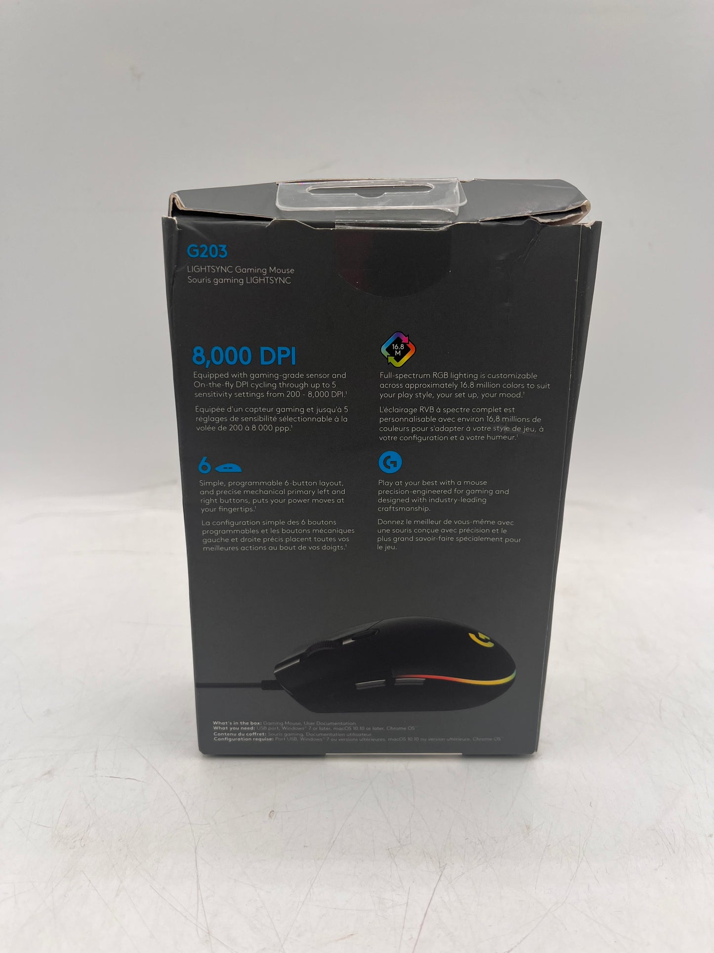Logitech G203 Lightsync Gaming Mouse - Black