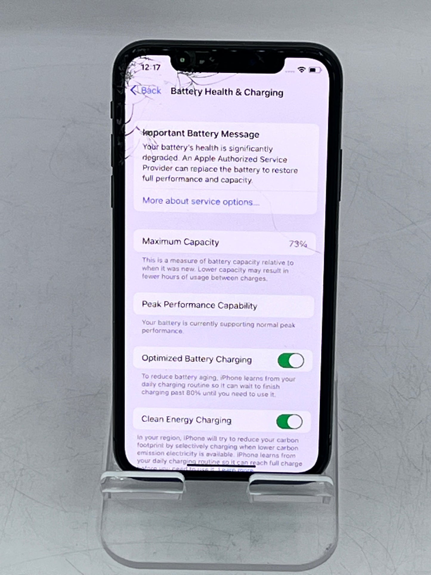 iPhone X Unlocked 64gb Cracked Screen Space Gray
