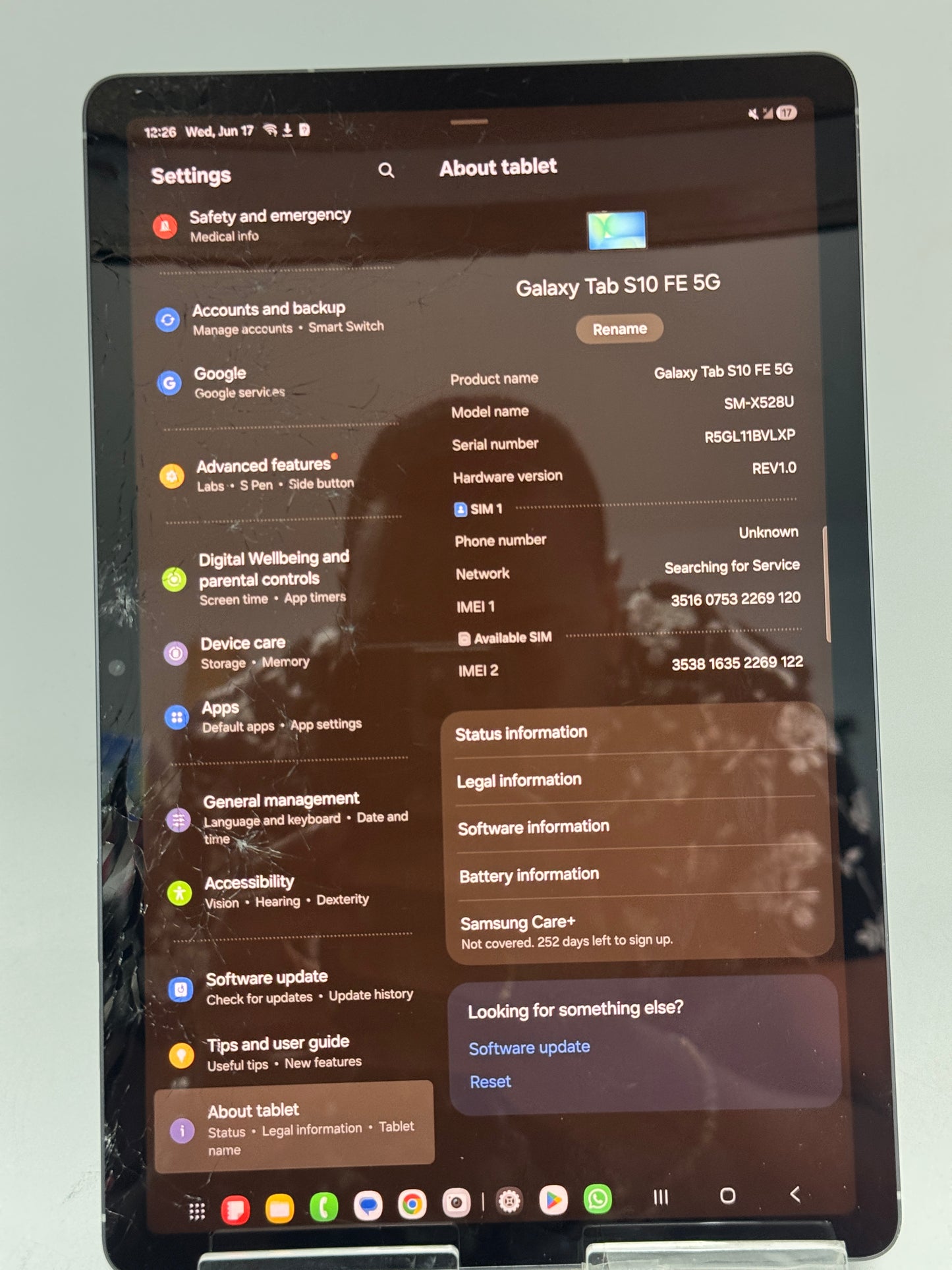 Unlocked Samsung Galaxy Tab S 10 FE 128GB SM-X528U Gray Free Shipping
