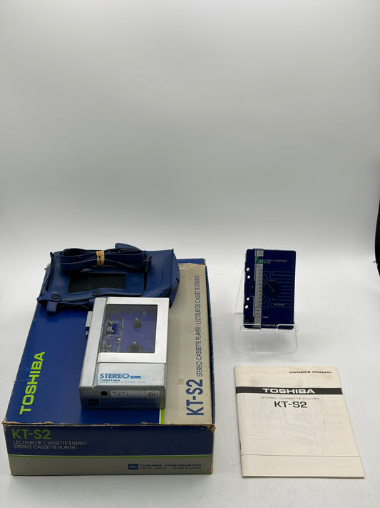 Toshiba KT-S2 Stereo Cassette Player with FM Stereo Tuner Pack RP-S2 Tested Functional