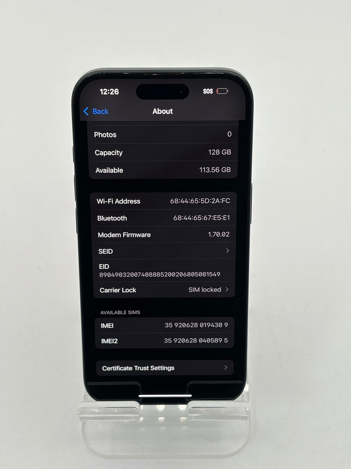 T-Mobile Only Apple iPhone 16 128GB A3081 MYAP3LL/A  - Black 100% Battery Health