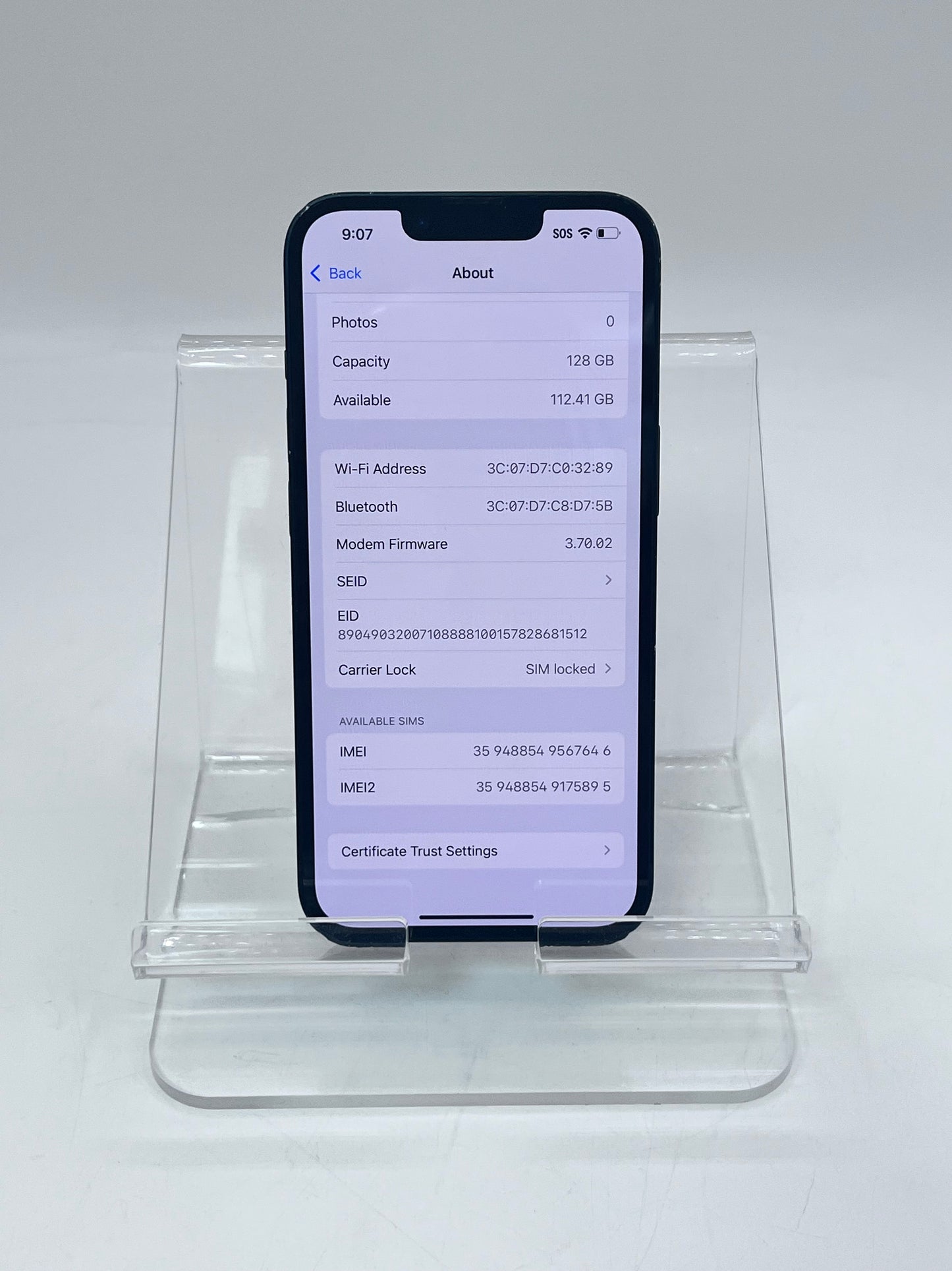 T-Mobile Apple iPhone 14 6.1" MPUA3LL/A A2649 128GB BH 100% - Black
