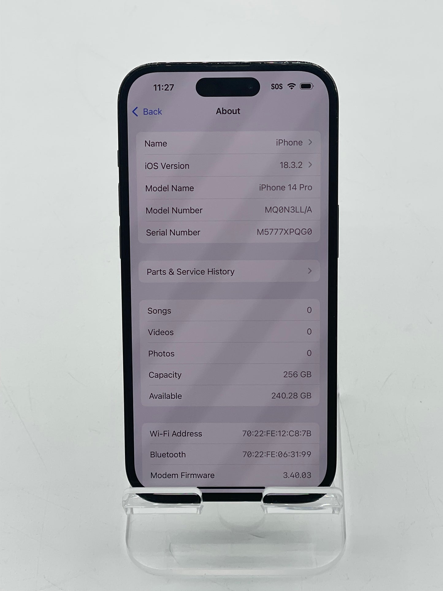 Unlocked Apple iPhone 14 Pro 6.1" 256GB Black A2650 MQ0N3LL/A