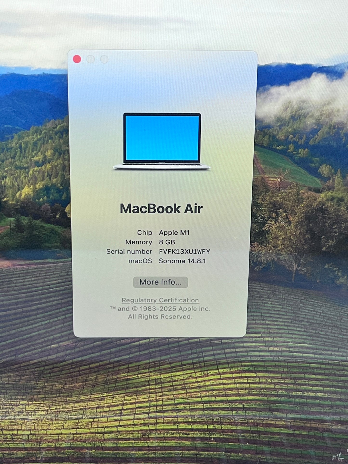 2020 Apple MacBook Air 13.3" M1 7C 8GB 256GB A2337 REMOTELY MANAGED