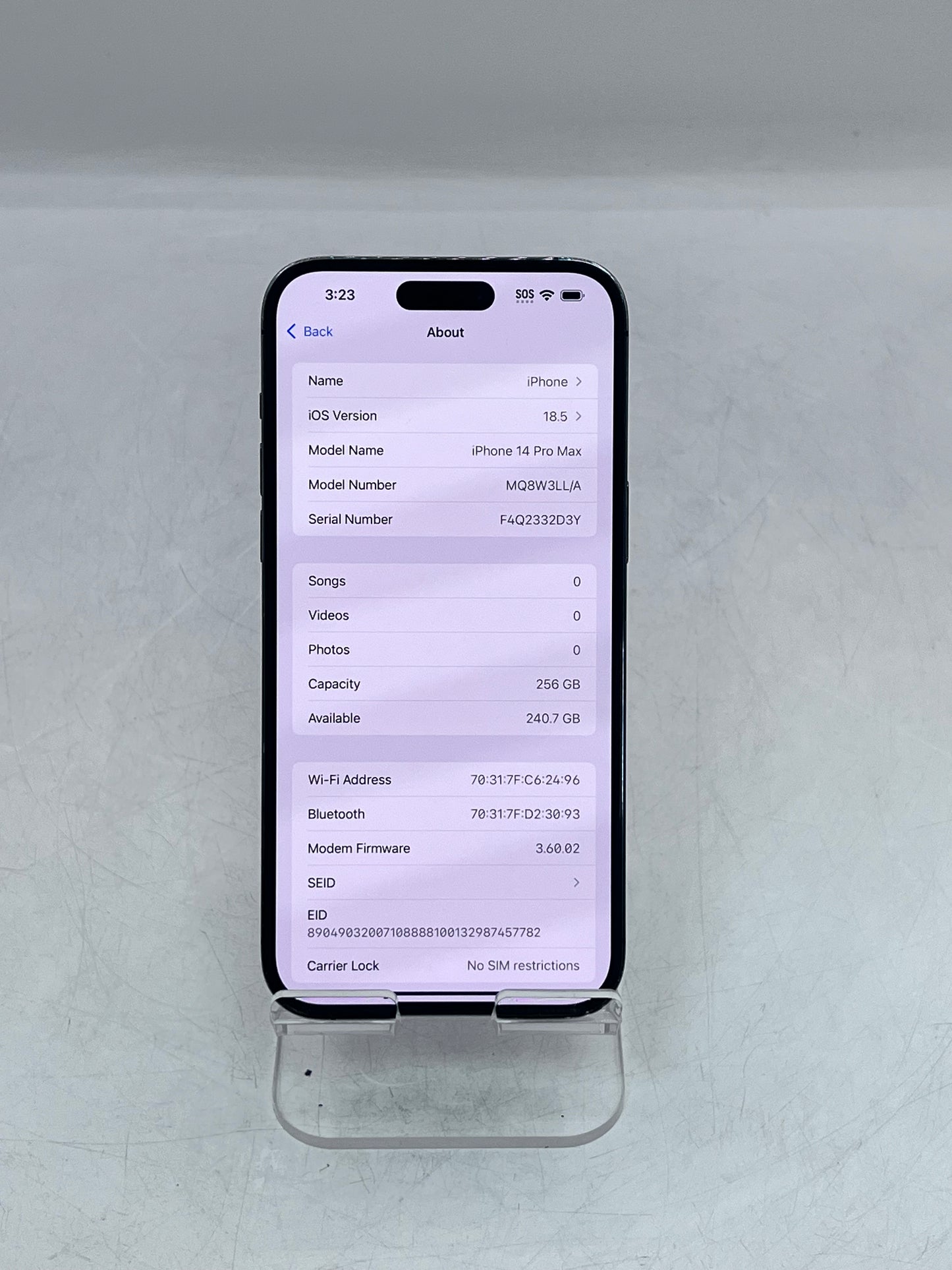 Apple iPhone 14 Pro Max A2651 MQ8W3LL/A 256GB 6GB - Purple