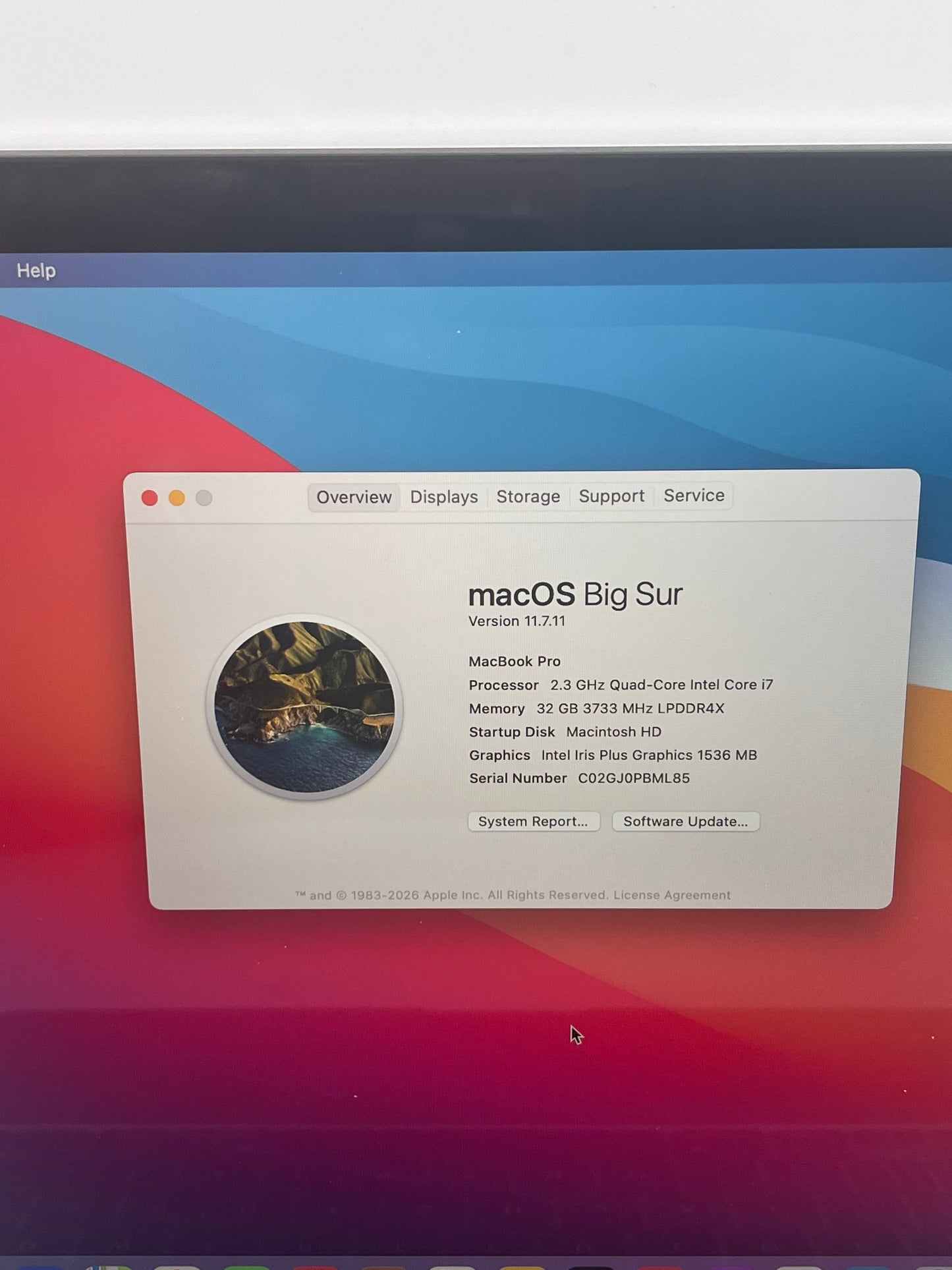 2020 Apple MacBook Pro 13" i7 32GB 512GB A2251 MWP42LL/A Space Gray Free Shipping