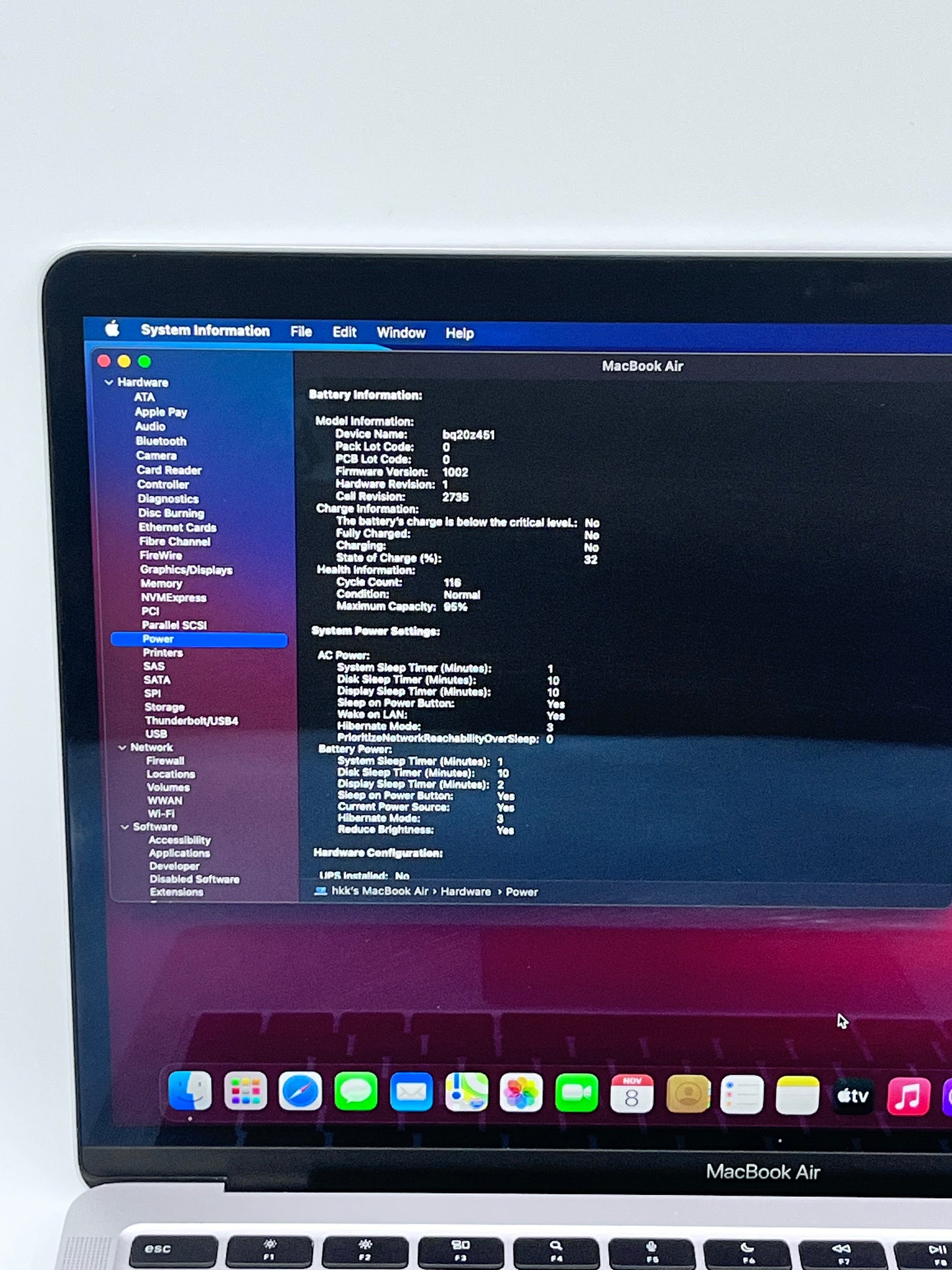 2020 Apple MacBook Air 13.3" M1 7C 8GB 128GB A2337 REMOTELY MANAGED