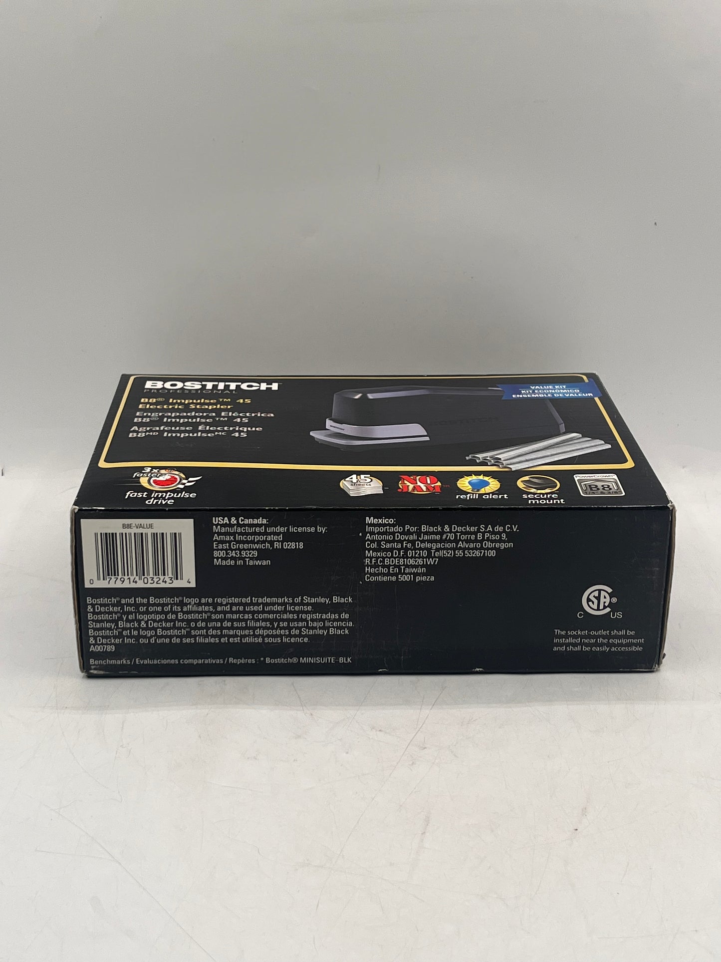 Bostitch Professional B8 Impulse 45 Electric Stapler B8E Black