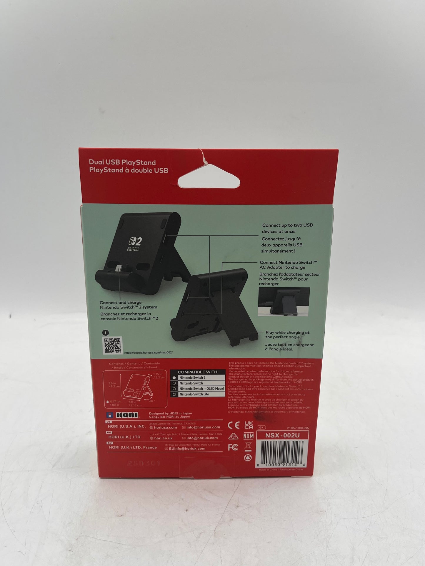 HORI Dual USB PlayStand for Nintendo Switch 2 - Black