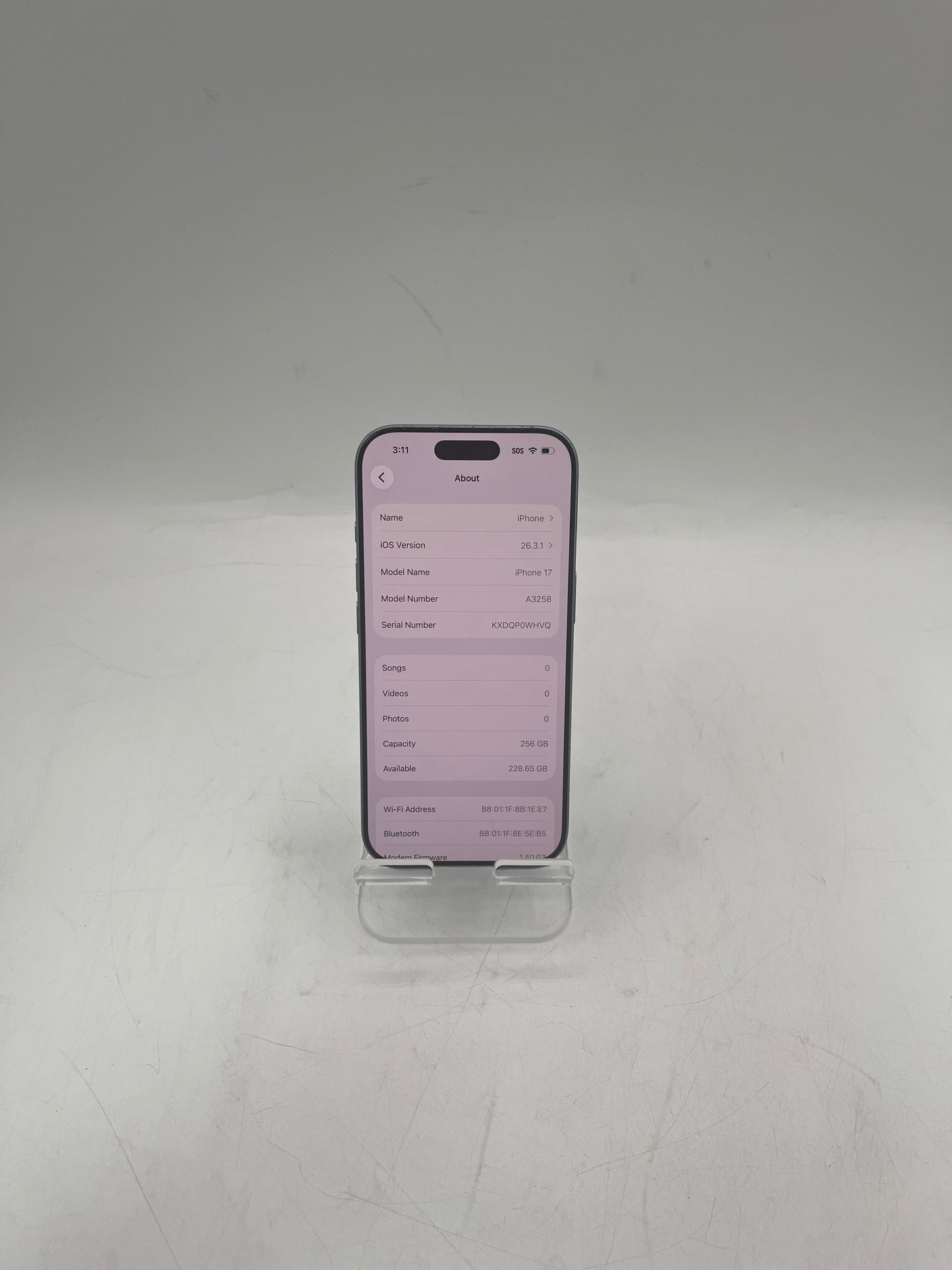 T-Mobile Apple iPhone 17 256GB Mist Blue A3258 MG484LL/A 100% Battery Health