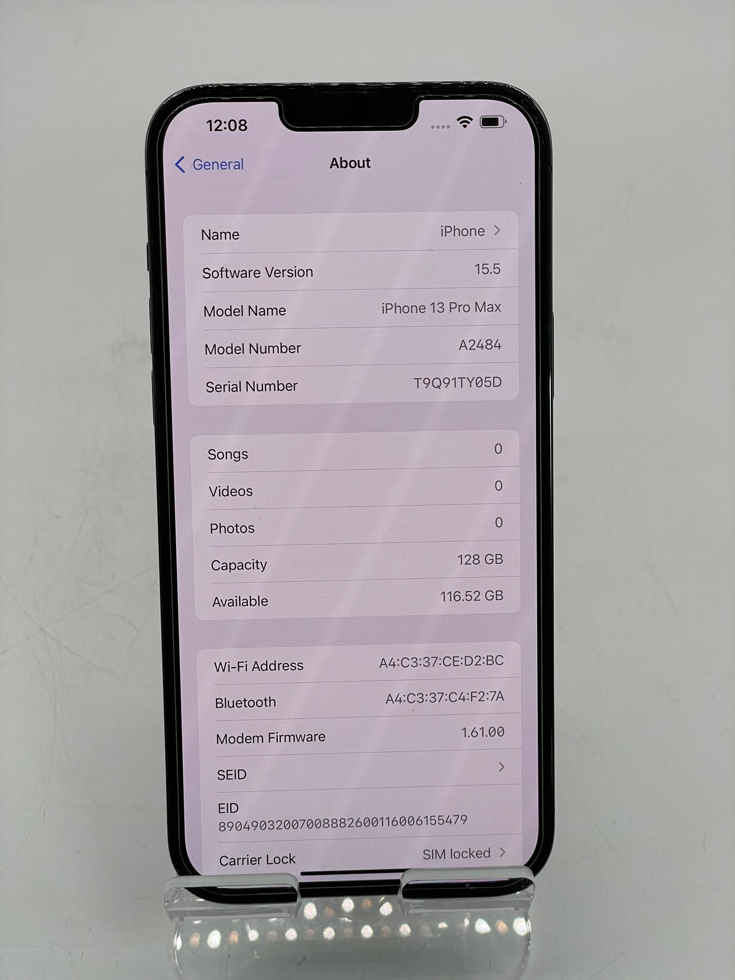 Apple iPhone 13 Pro Max 128GB A2484 MLK3LL/A Black T-Mobile Only - Used B