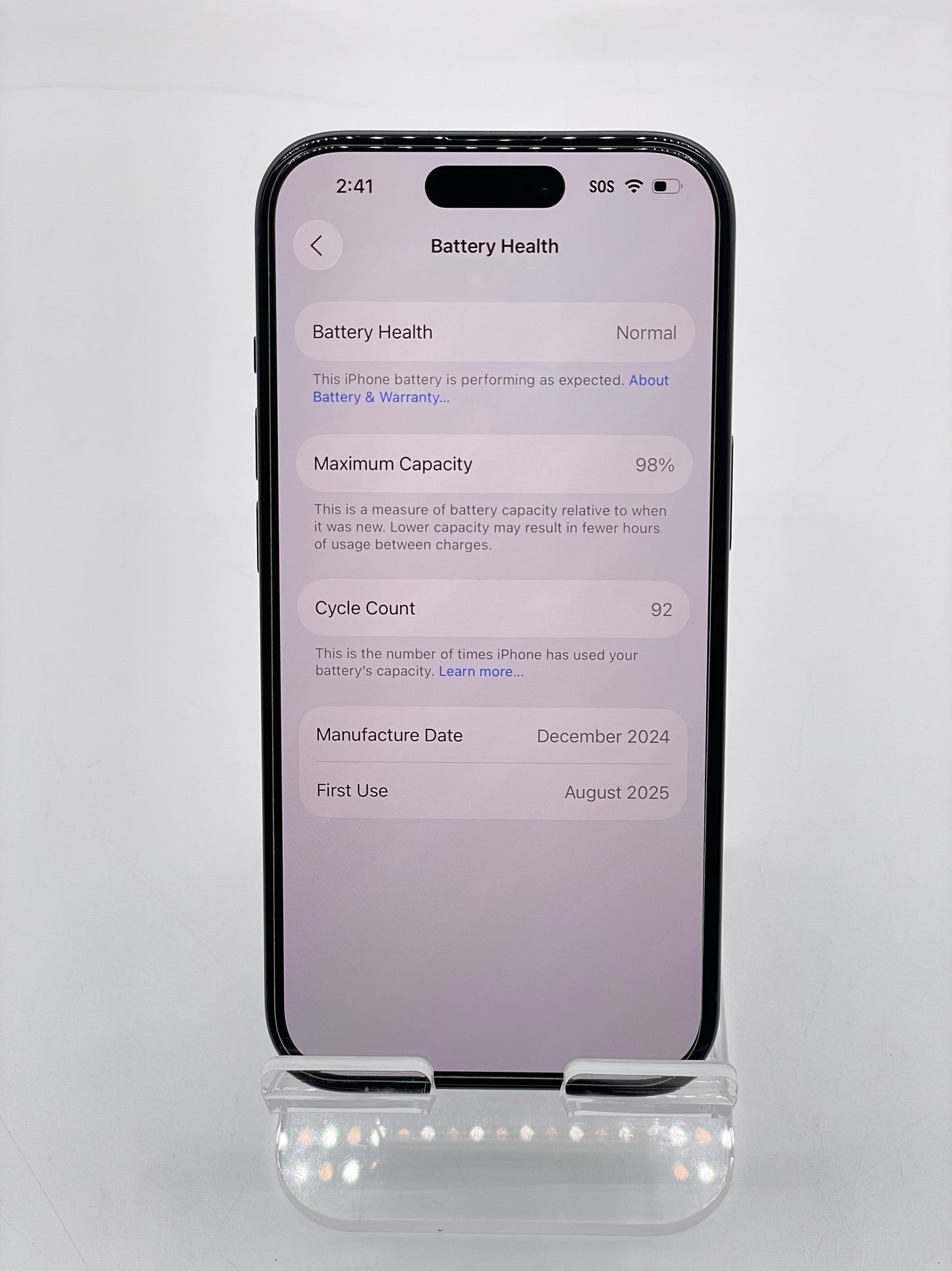 Wi-Fi ONLY Apple iPhone 15 128GB A2846 NTLV3LL/A 98% BH - Black