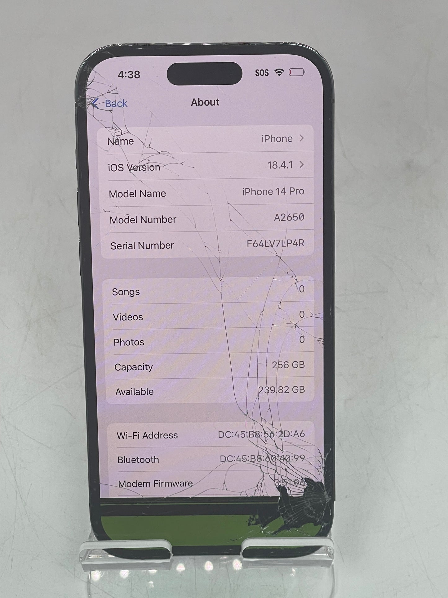 Unlocked Apple iPhone 14 Pro 256GB - A2650 NQ1D3LL/A - Purple