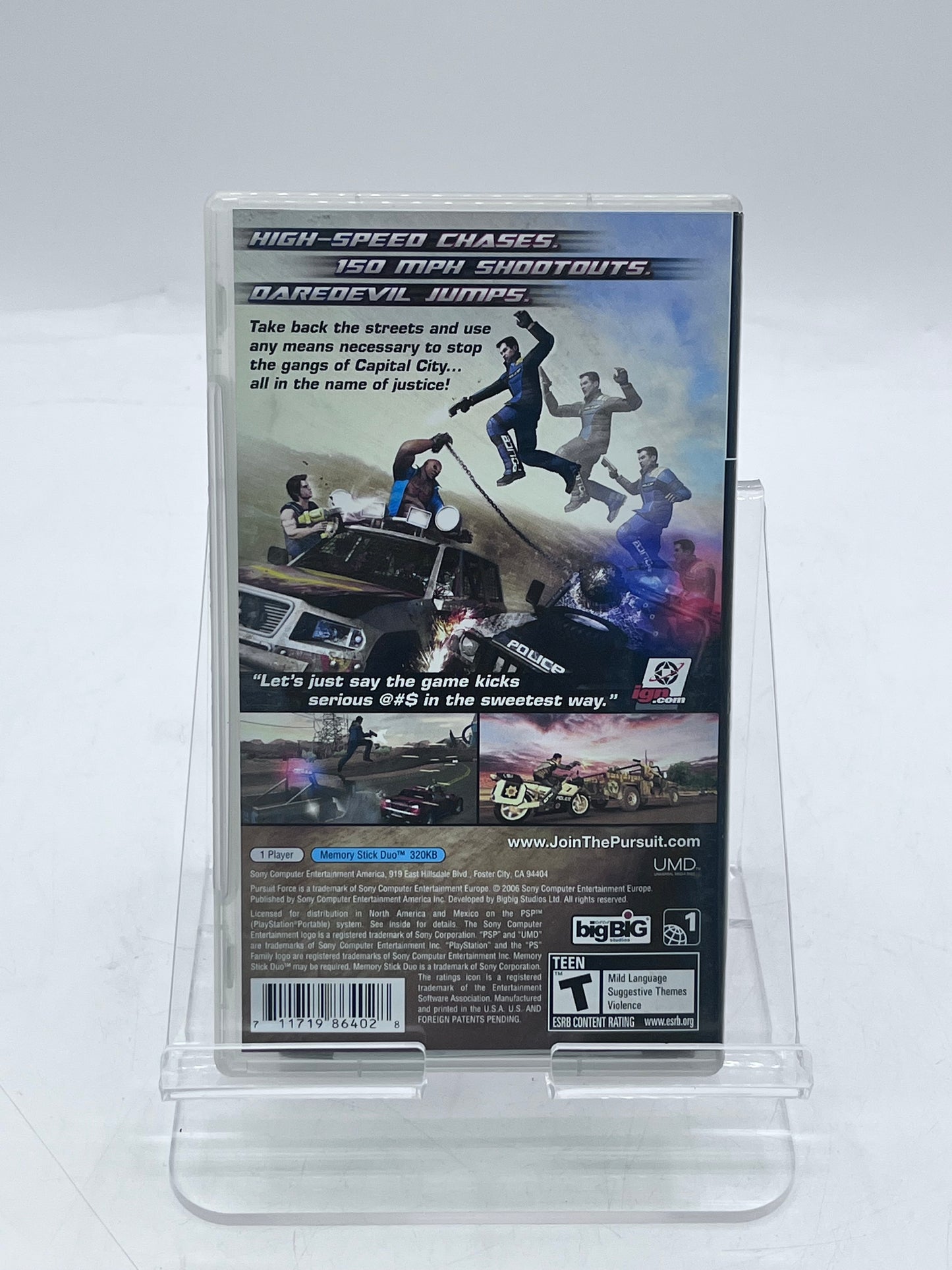 PSP Pursuit Force Video Game Free Shipping!