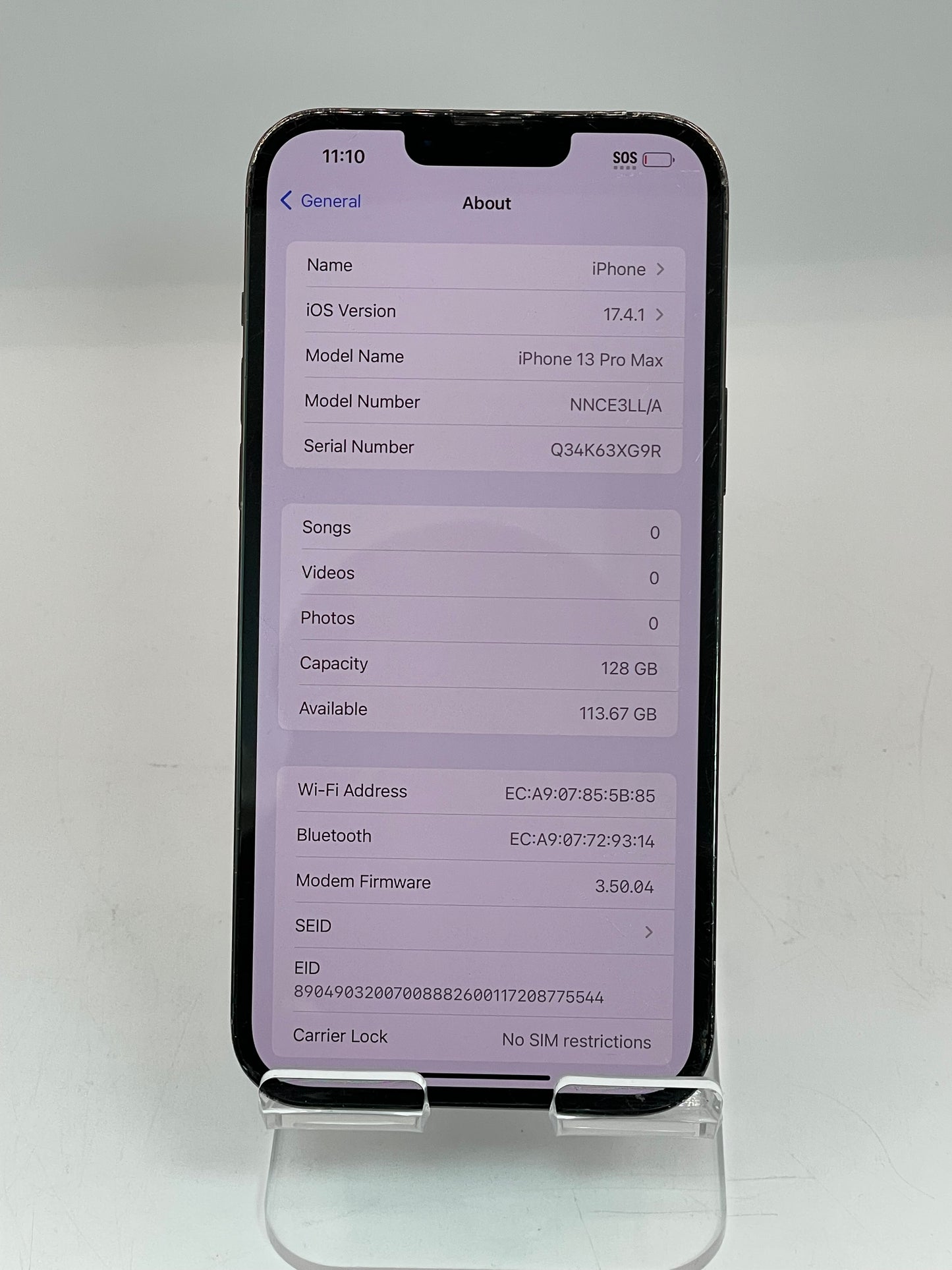 Apple iPhone 13 Pro Max 128GB Unlocked - Green - Cracked Back 87% Battery