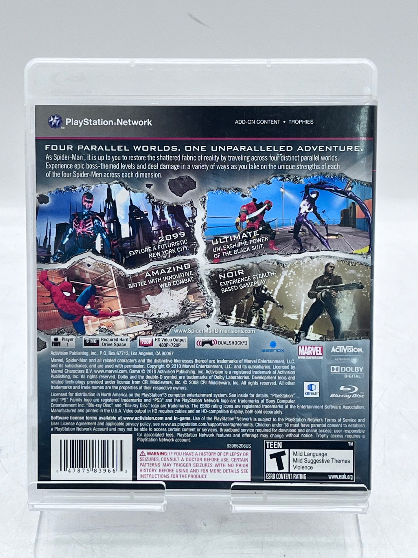 Spiderman: Shattered Dimensions Playstation 3 Video Game