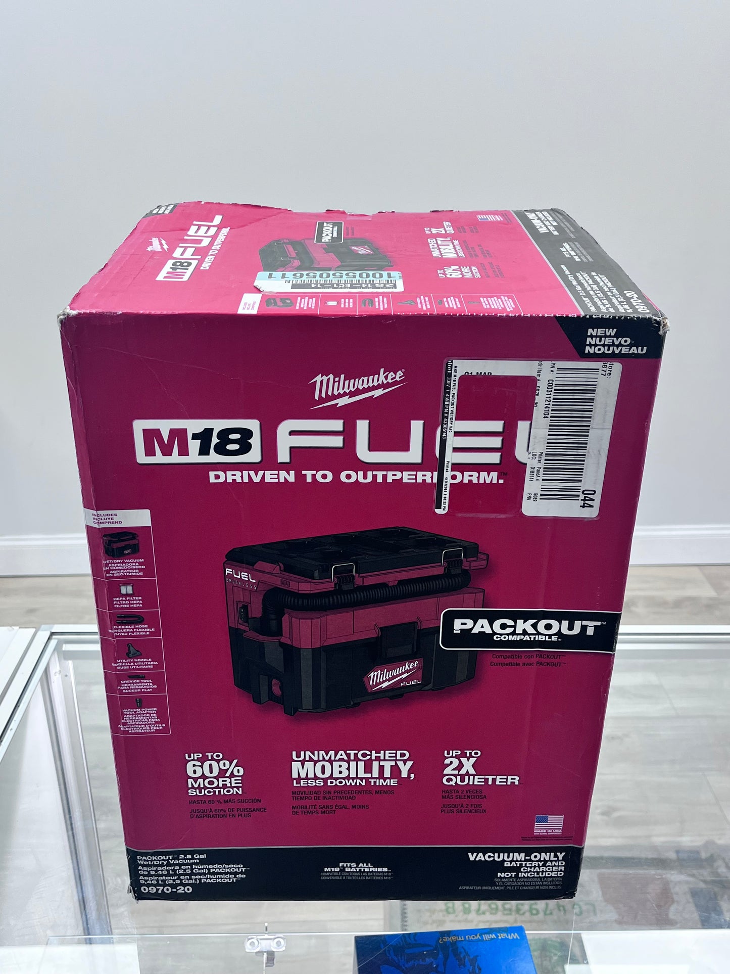 Milwaukee M18 Fuel 2.5 Gallon Wet/Dry Vacuum 0970-20- New