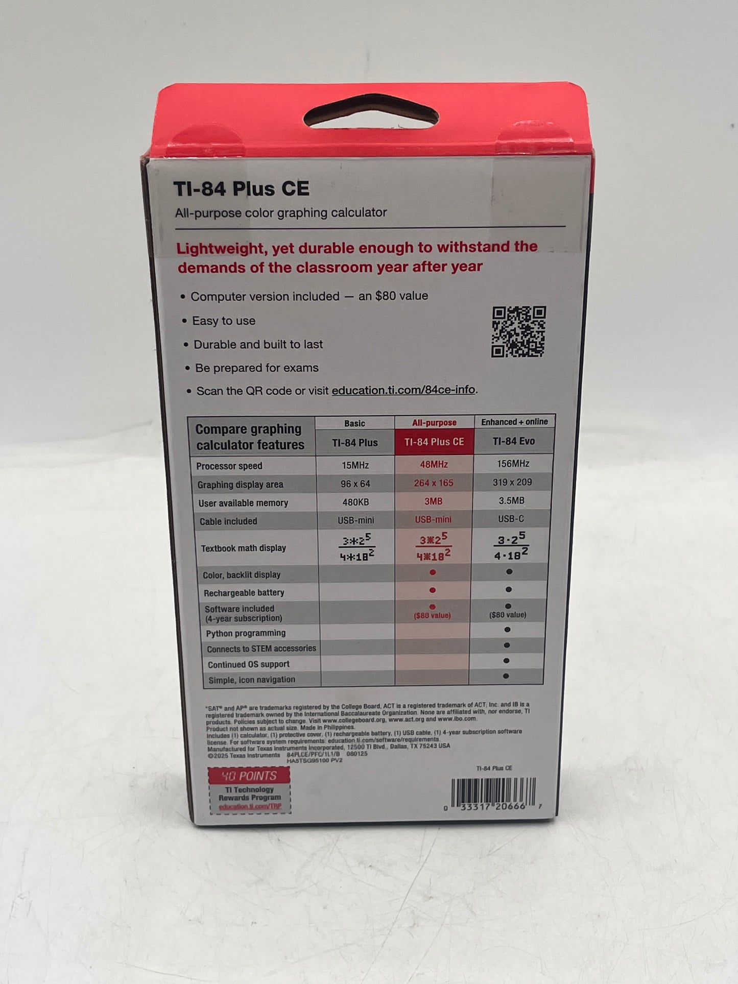 Texas Instruments TI-84 Plus CE Calculator Black New In Box