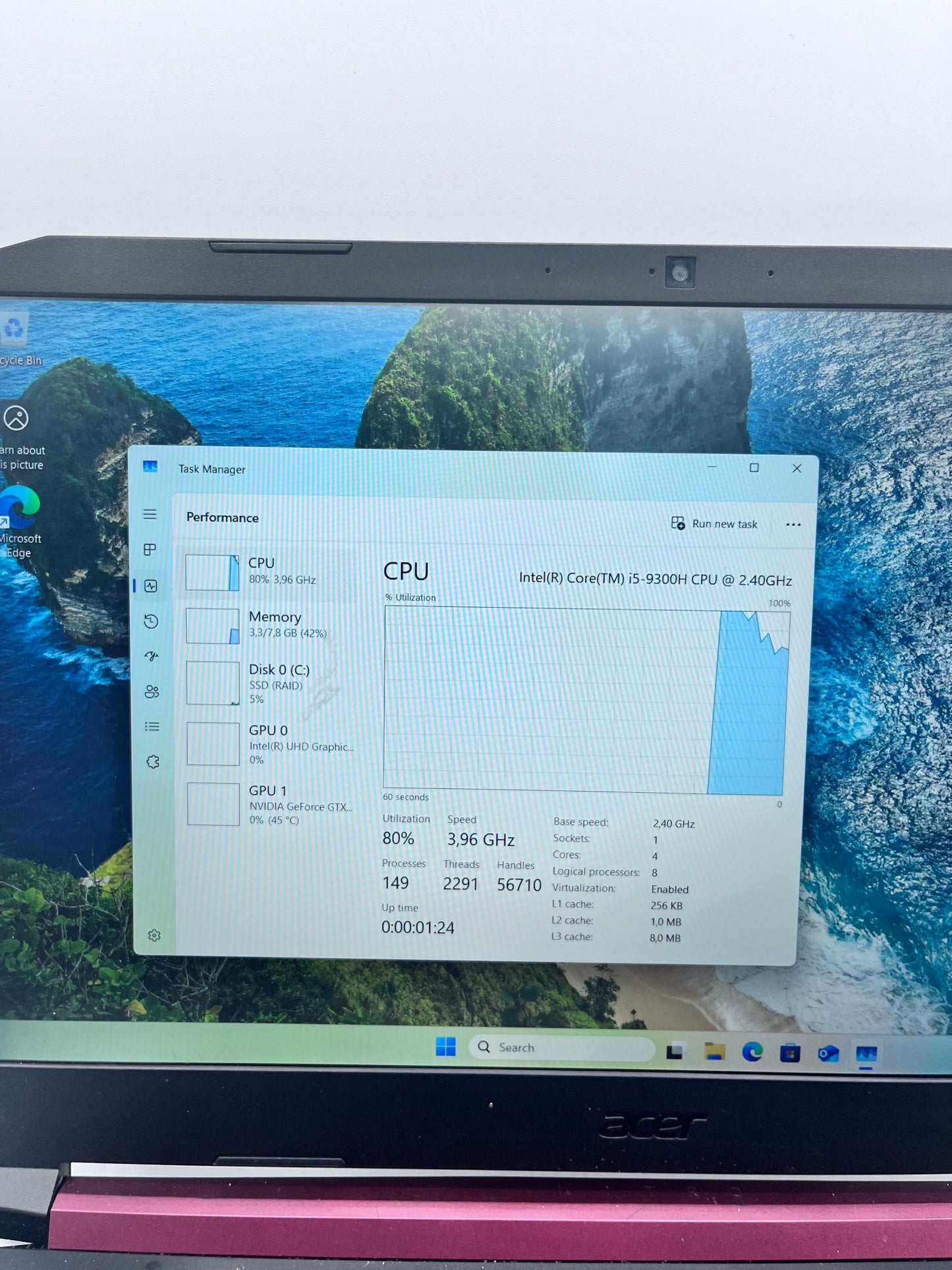Acer AN515 Laptop 15-inch i5 9th Gen 512GB - Black