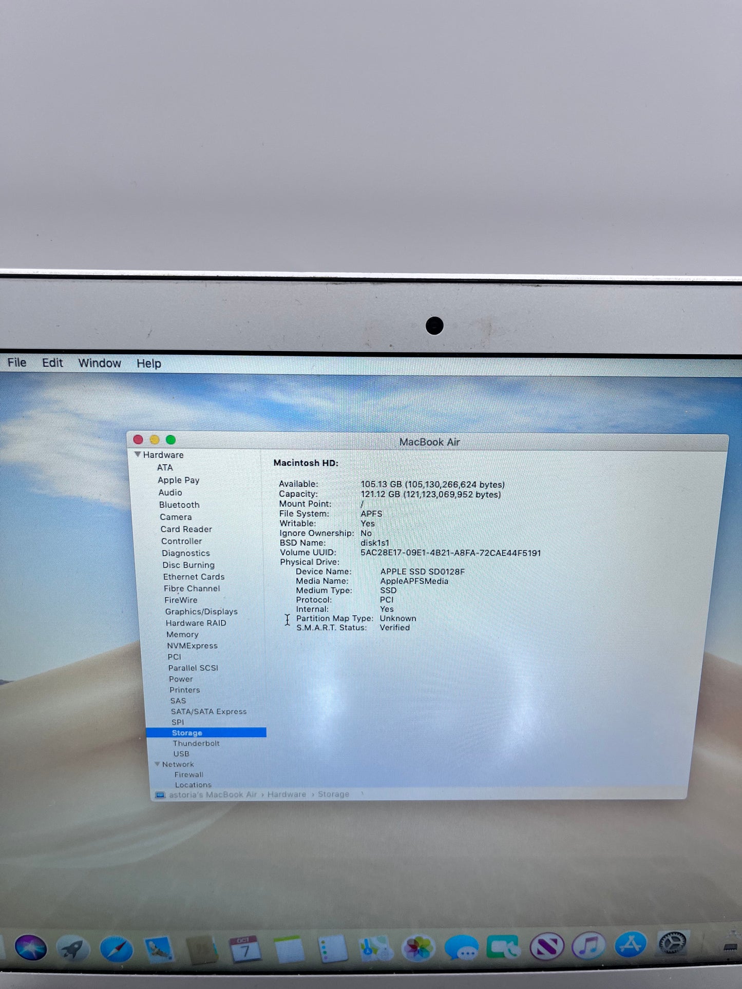 Apple MacBook Air 13" A1466 2015 Core i5 4GB 128GB Silver READ