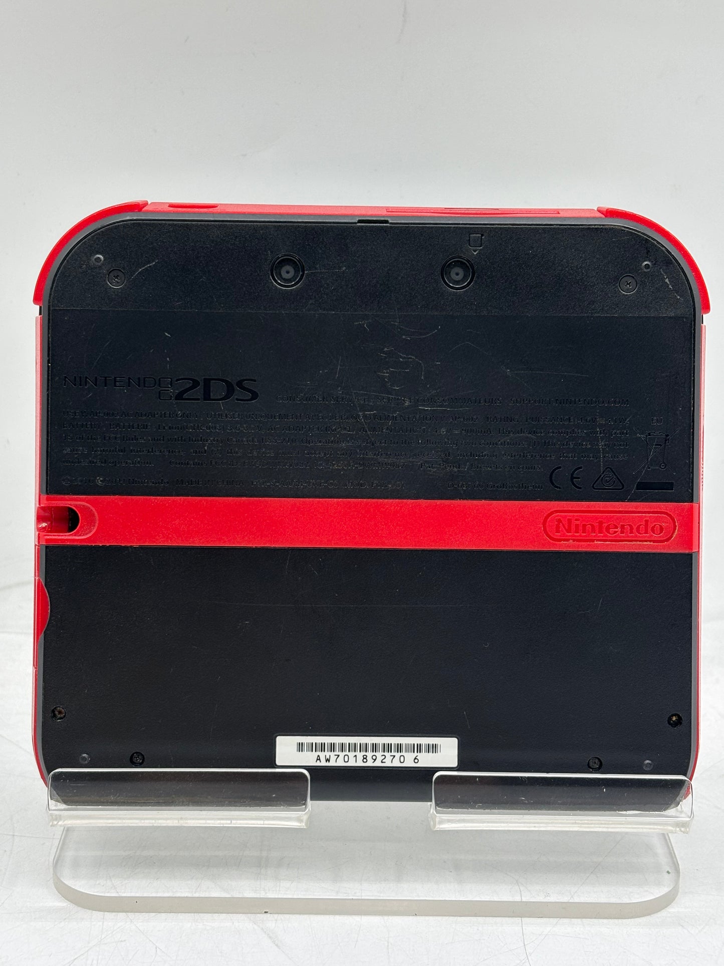 Nintendo Black/Red 2DS FTR-001 4GB Handheld System NO STYLUS, 2013