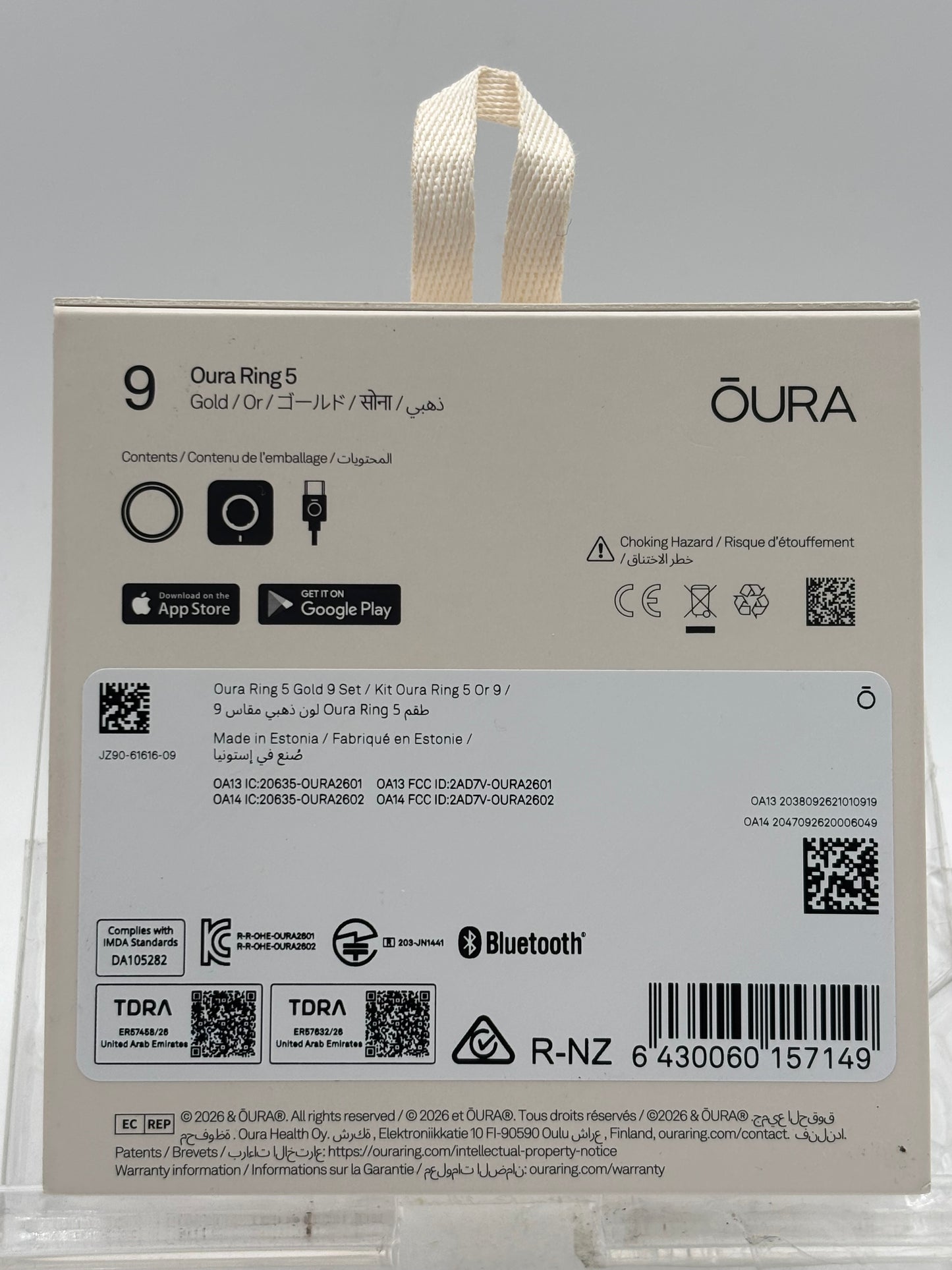 Oura Ring Gen 5 Gold Size 9 Smart Ring NEW In Box Sleep & Fitness Tracker