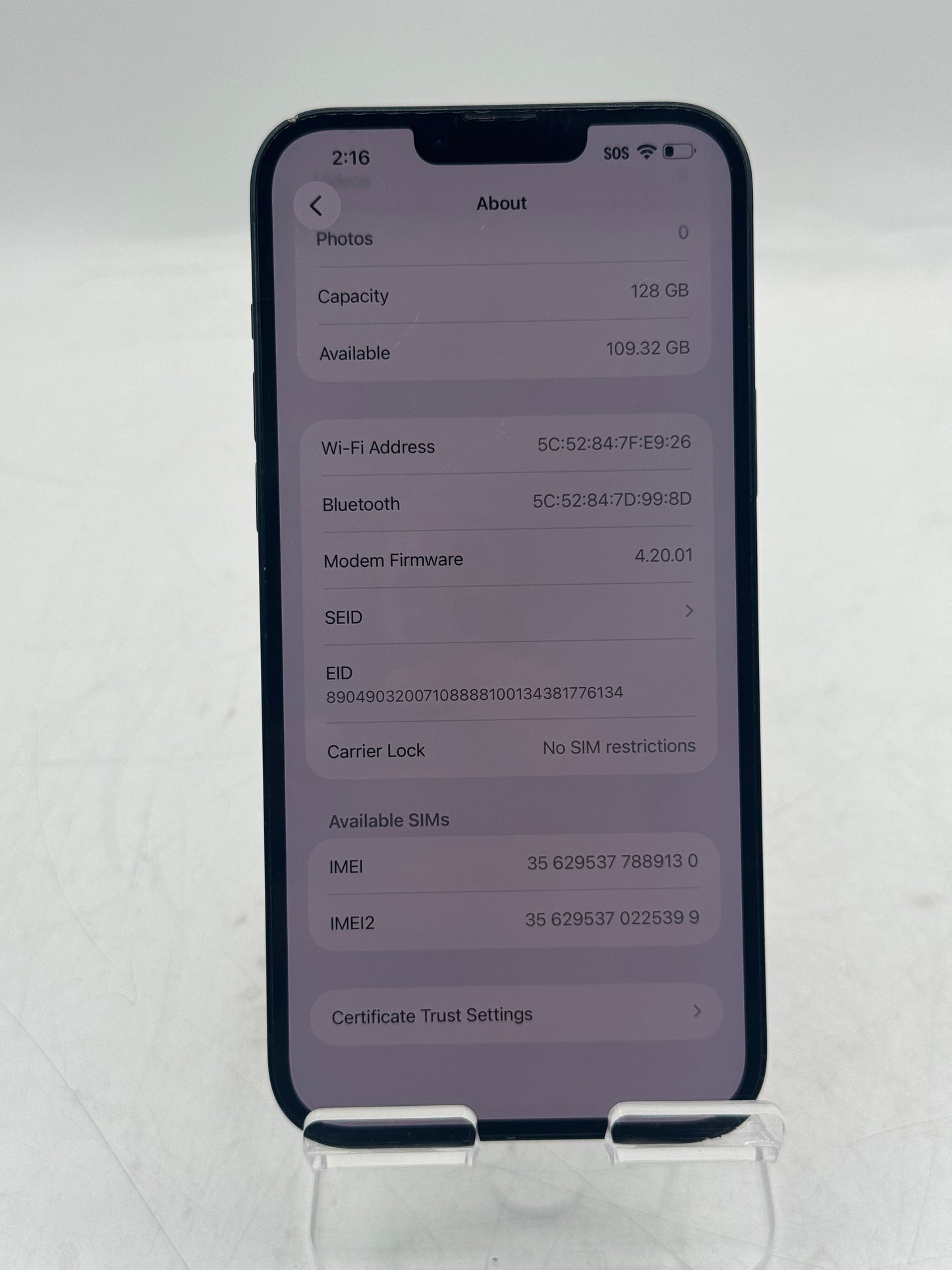 Unlocked Apple iPhone 14 Plus A2632 MQ3R3LL/A Purple Free Shipping