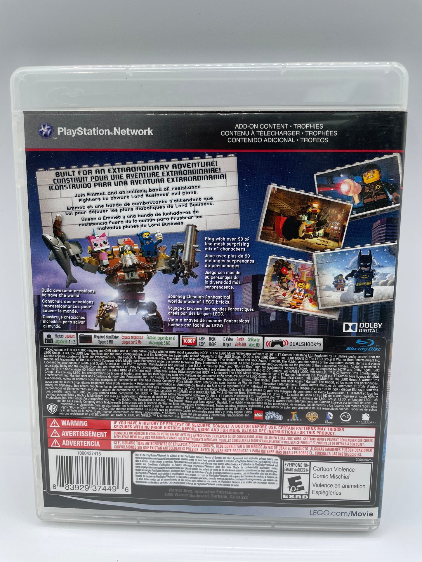 The Lego Movie Sony PlayStation 3 PS3 Complete