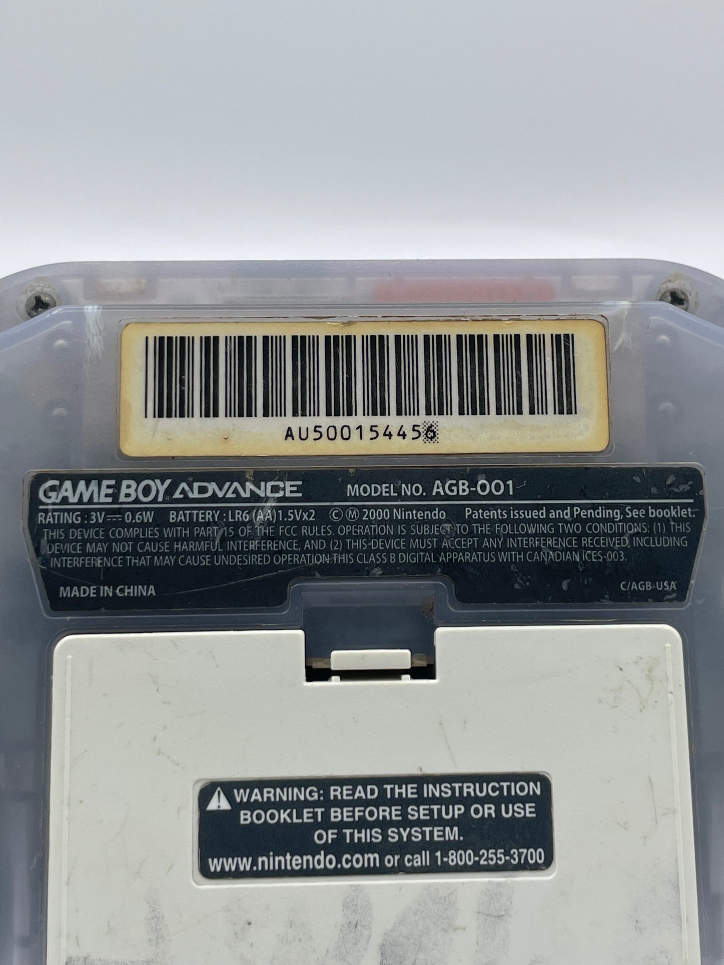Nintendo Game Boy Advance Console System - Clear Glacier