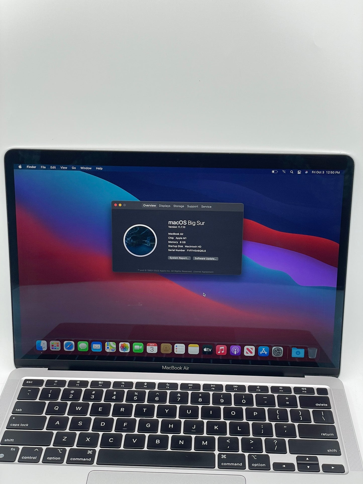 2020 Apple MacBook Air 13.3" M1 7C 8GB 128GB A2337 REMOTELY MANAGED