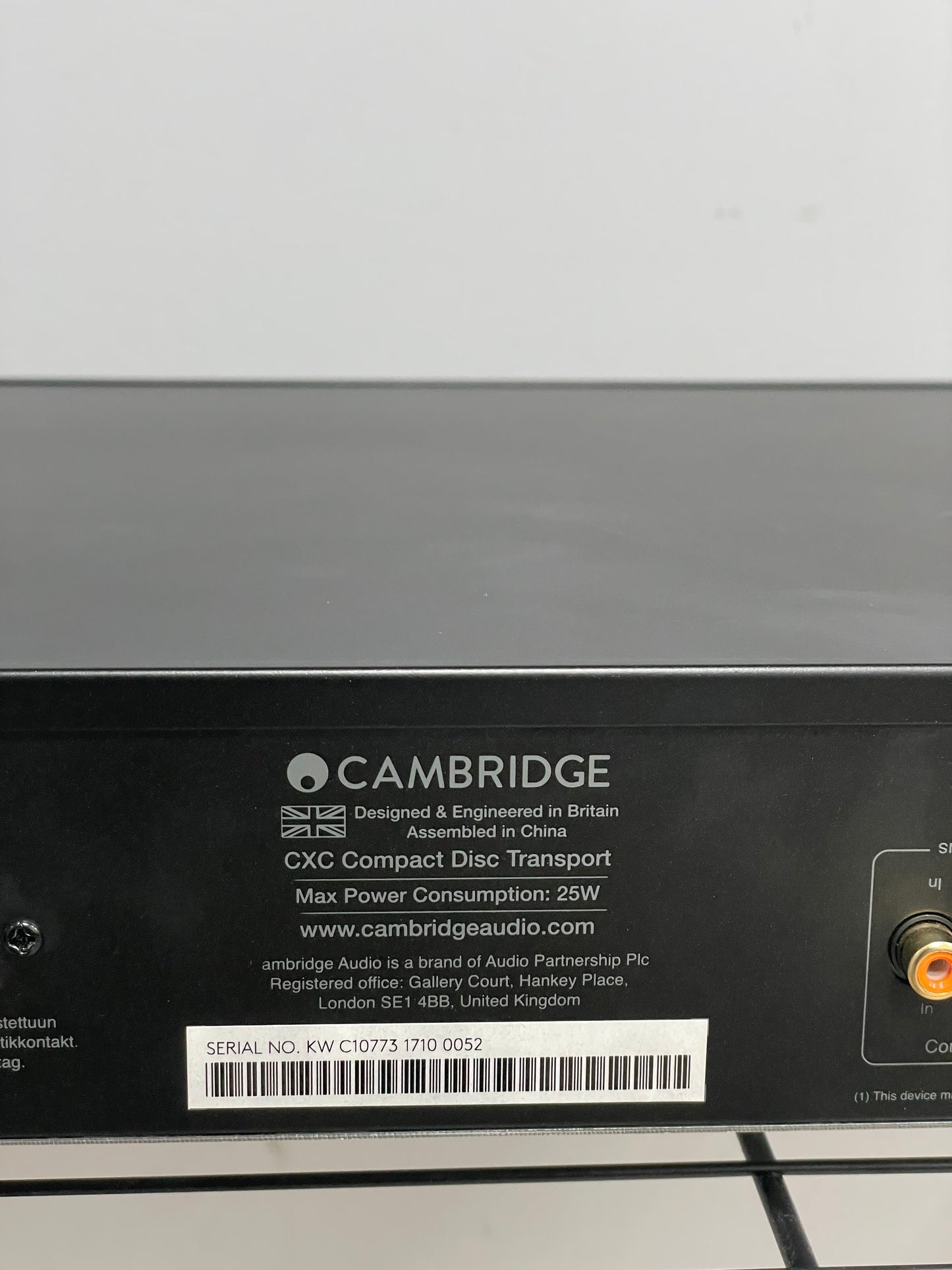 Cambridge Audio CXC CD Transport Black Edition Tested w/ Power Cable Free Shipping