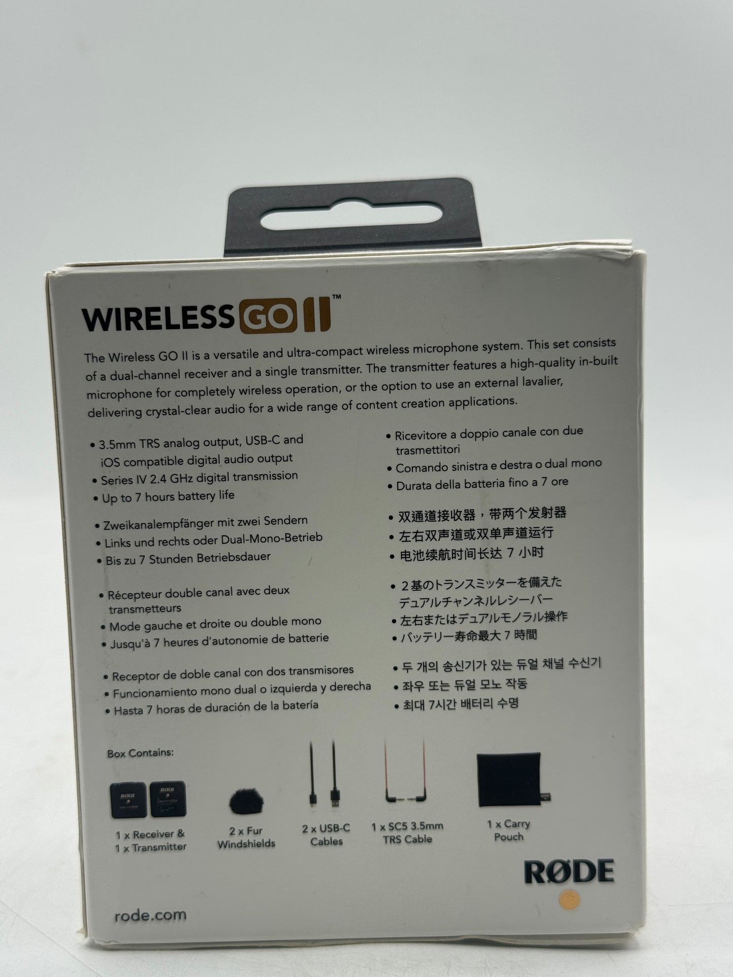 Rode Wireless GO II Single Set Wireless Microphone System White New In Box