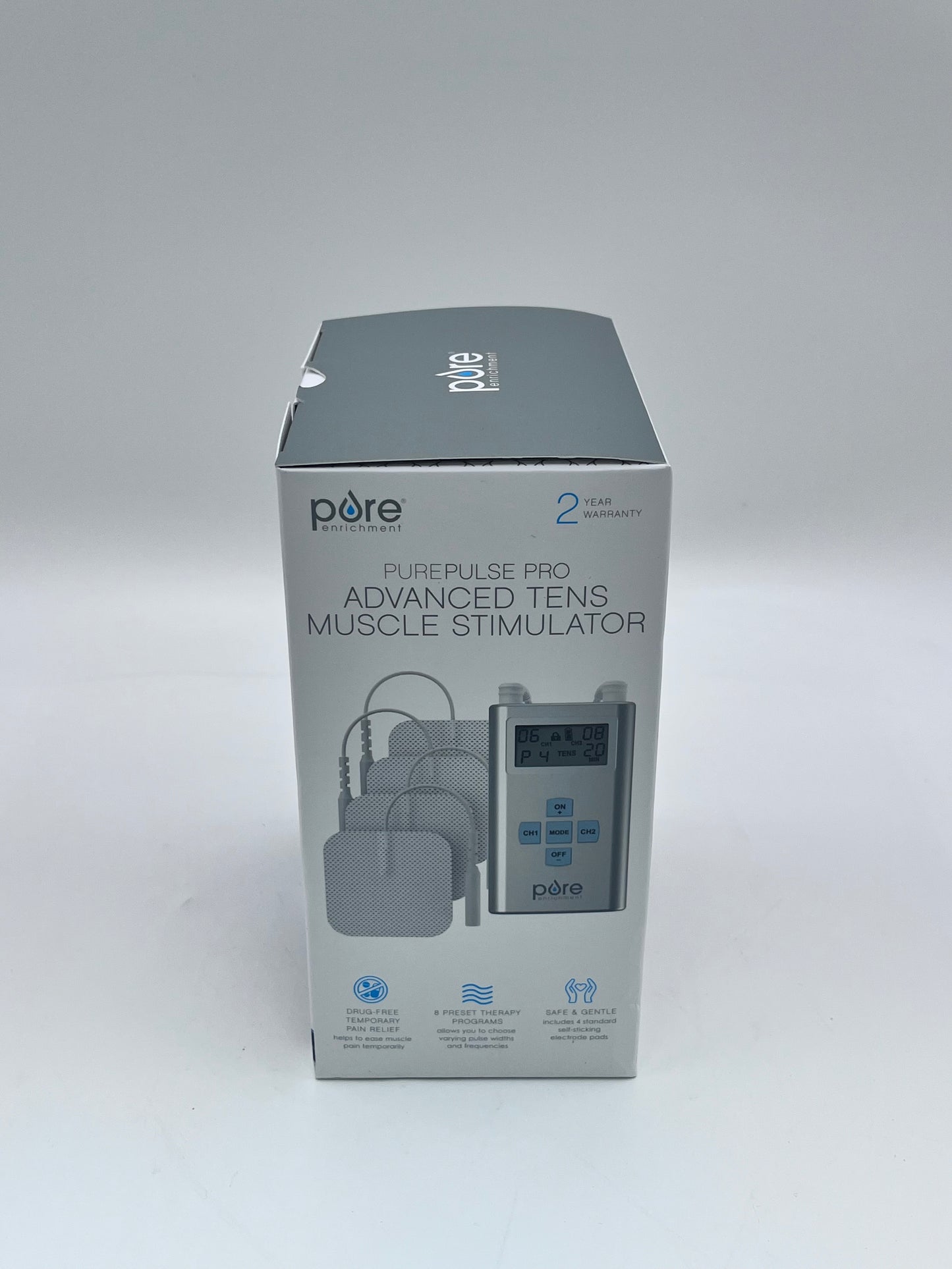 Pulse Pro TENS Therapy EMS Muscle Stimulator Dual Channel Pure Enrichment