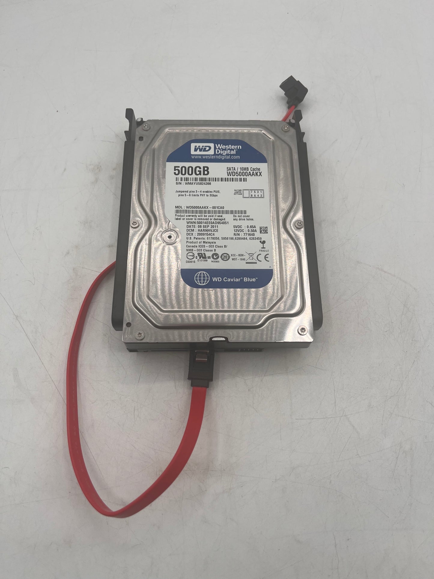 WD Blue WD5000AAKX 500GB SATA III 3.5" Hard Drive - Gray