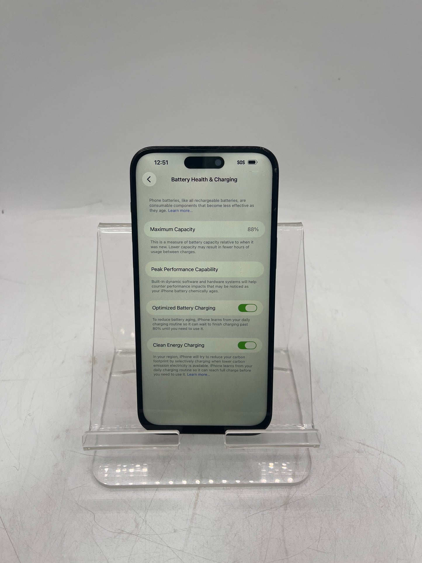 Unlocked Apple iPhone 14 Pro Max MQ8N3LL/A A2651 128GB 88% Battery Health Cracked